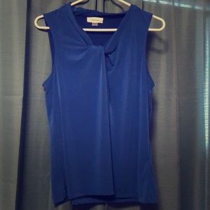 Cobalt Blue Sleeveless Dress Shirt Calvin Klein